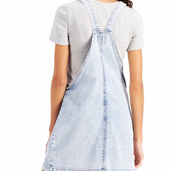 NWT Tinseltown Juniors’ Ripped Denim Overalls Dress - Picture 6 of 9